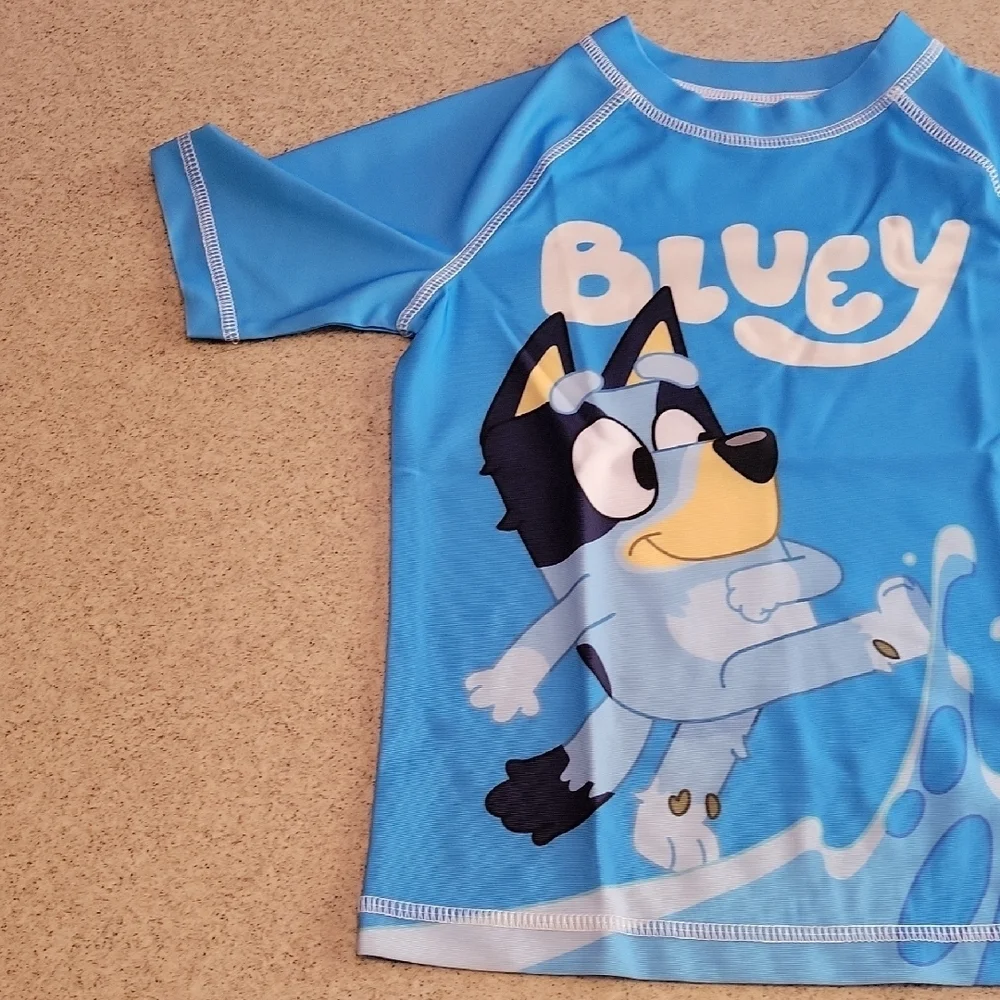 Bluey Rashguard & Trunks 2 Piece Set UPF 50+ Size 4/5 New With Tags